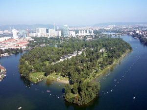 Luftbildaufnahme Gänsehäufel